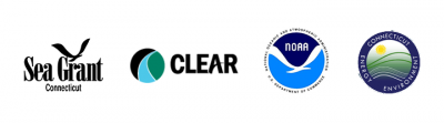 four logos - Sea Grant, CLEAR, NOAA and DEEP